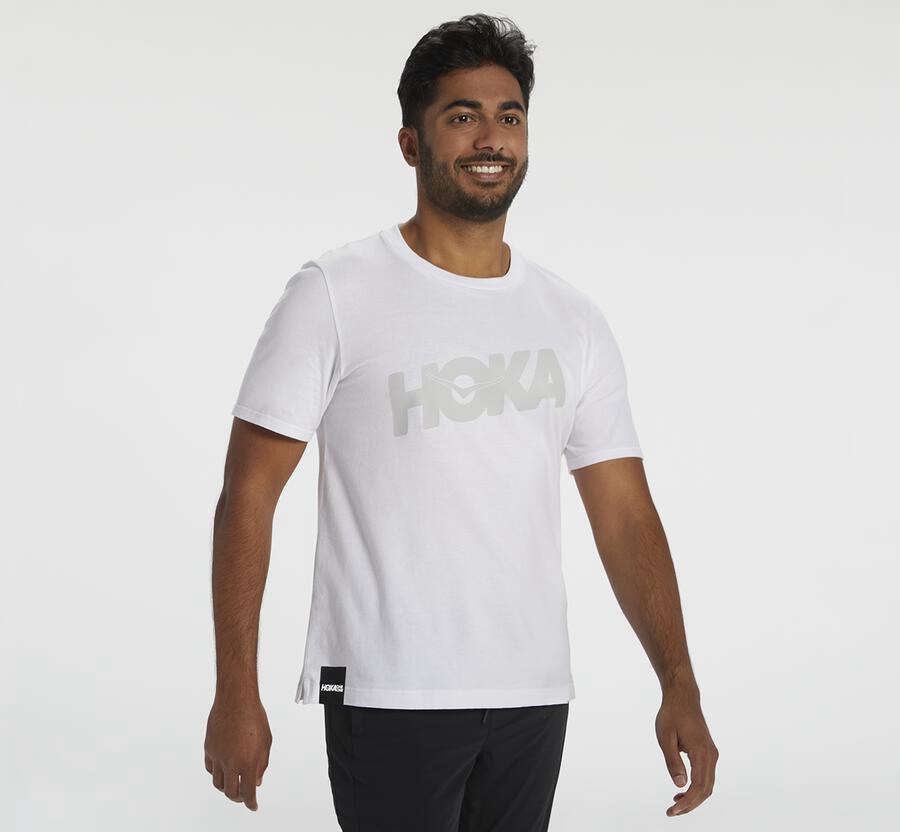 Tee Mens - Hoka One One Brand - White - TYIMWER-83